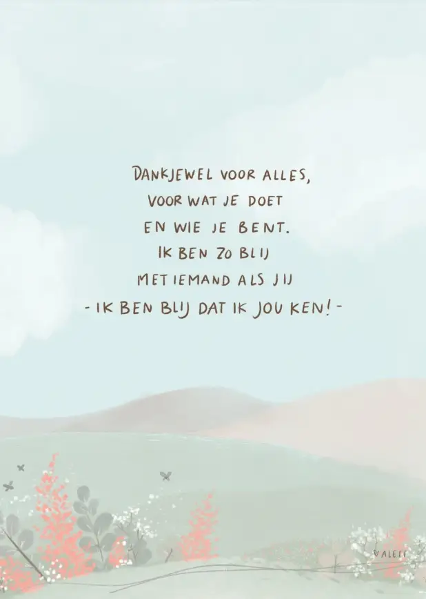 Enkele kaart: Dankjewel voor alles