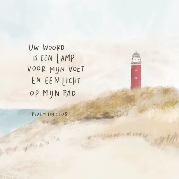 Vierkante kaart: Uw woord is een lamp