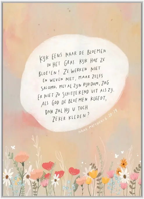 Enkele kaart: Kijk eens naar de bloemen