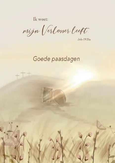 Kaart: Pasen Ik weet: mijn Verlosser lee