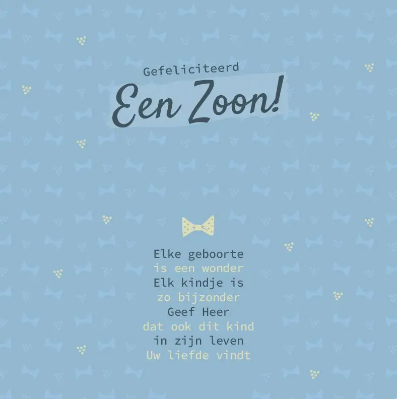 Enkele kaart: Een Zoon