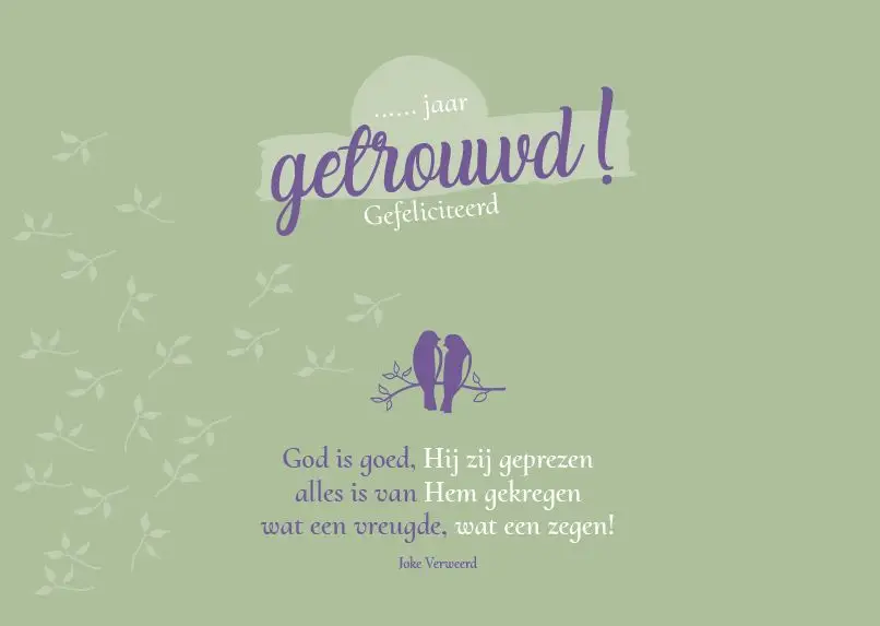 Enkele kaart: Huwelijksjubileum