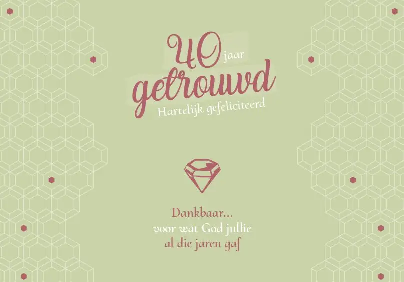 Enkele kaart: 40 jaar getrouwd