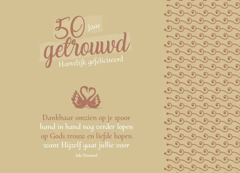 Enkele kaart: 50 jaar getrouwd