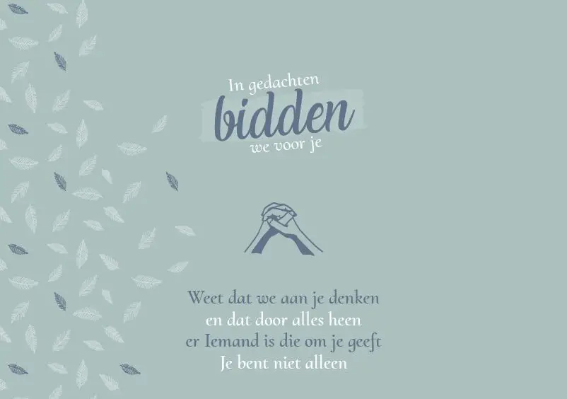 Enkele kaart: In gedachten bidden we