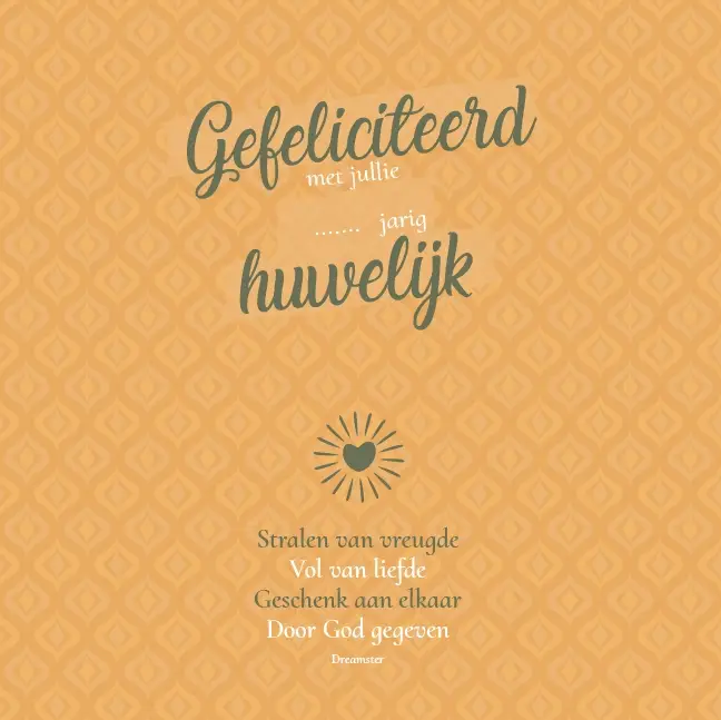 Enkele kaart: Huwelijksjubileum