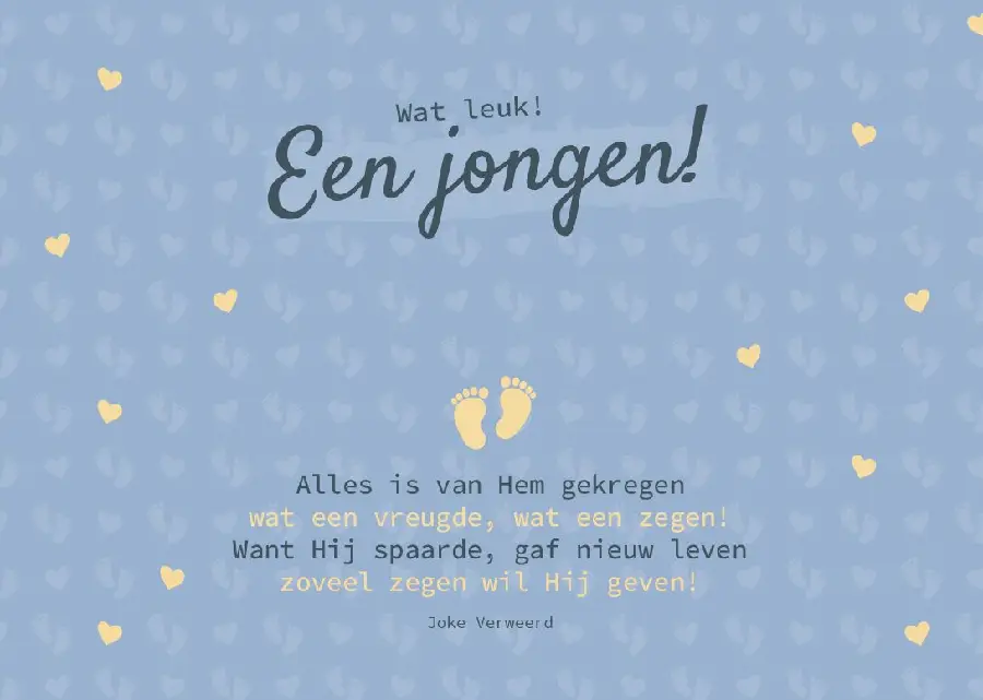 Enkele kaart: Geboorte zoon