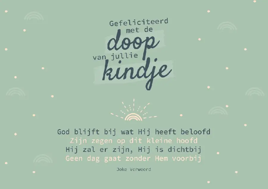 Enkele kaart: Doop kindje