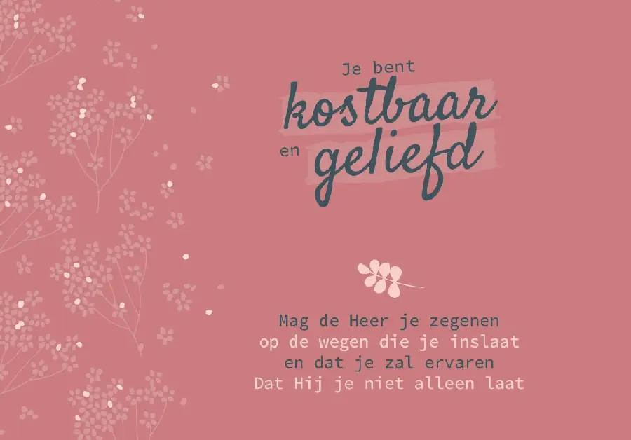 Enkele kaart: Kostbaar en geliefd