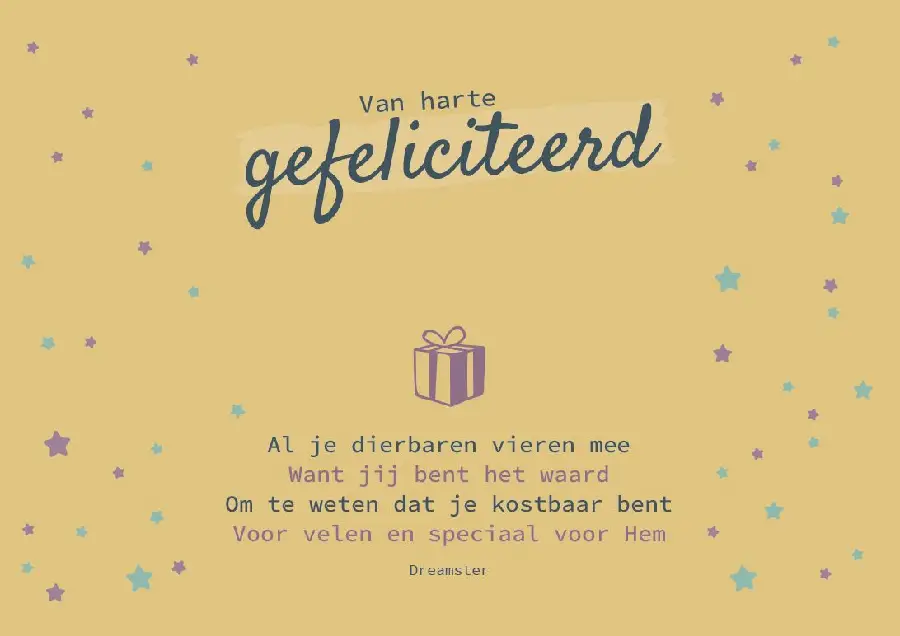 Enkele kaart: Gefeliciteerd