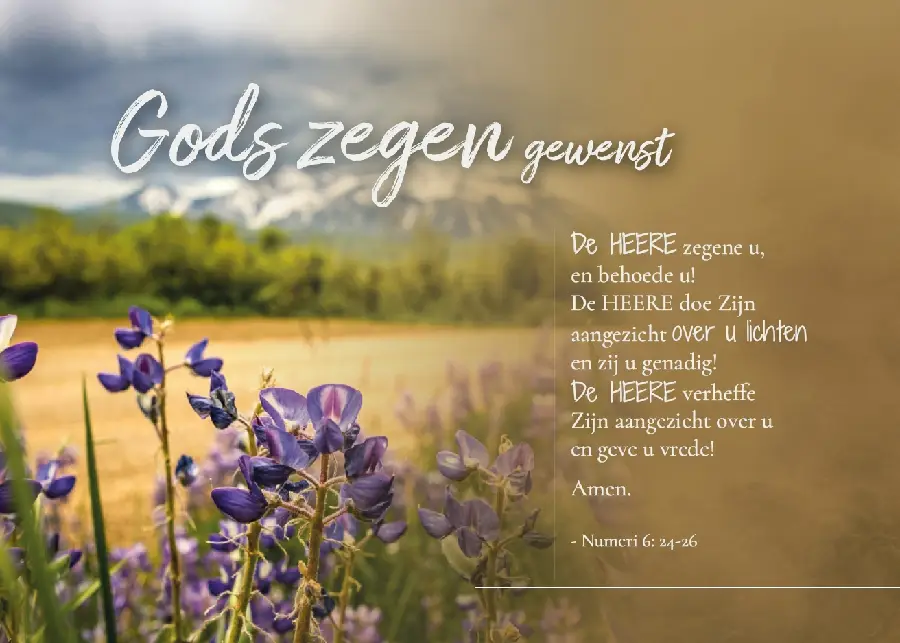 Ansichtkaart A6: Gods zegen
