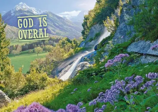 Ansichtkaart A6: God is overal