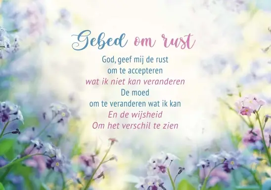 Ansichtkaart A6: Gebed om rust