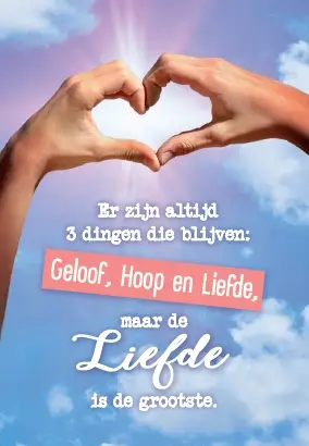 Uitdeelkaartje: Geloof, Hoop en Liefde