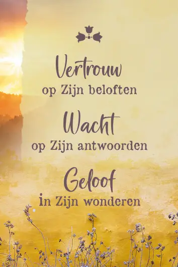 Uitdeelkaartje: Vertrouw op Zijn