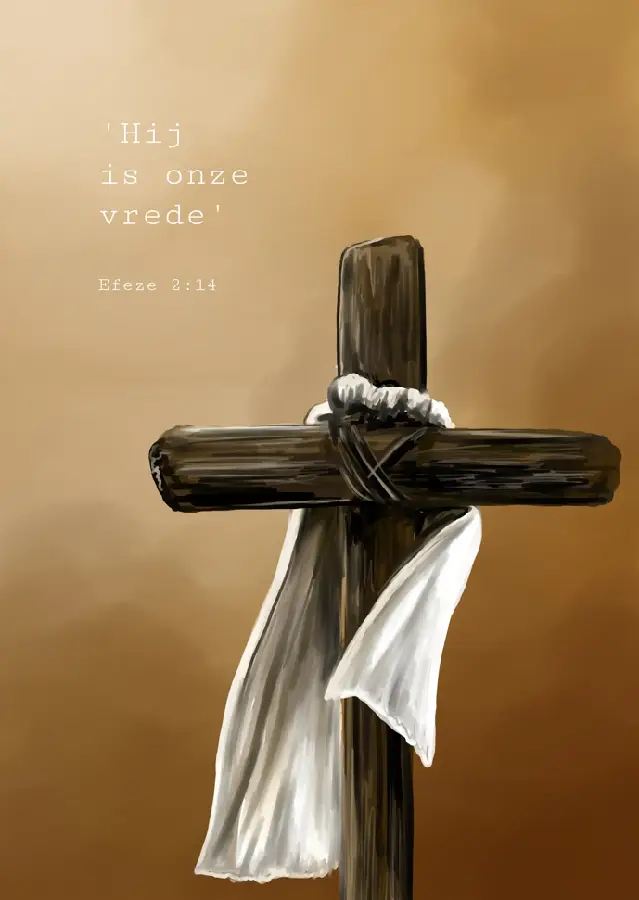 Poster A5: Hij is onze vrede