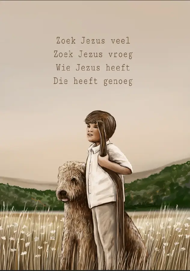 Poster A4: Zoek Jezus veel (jongen)