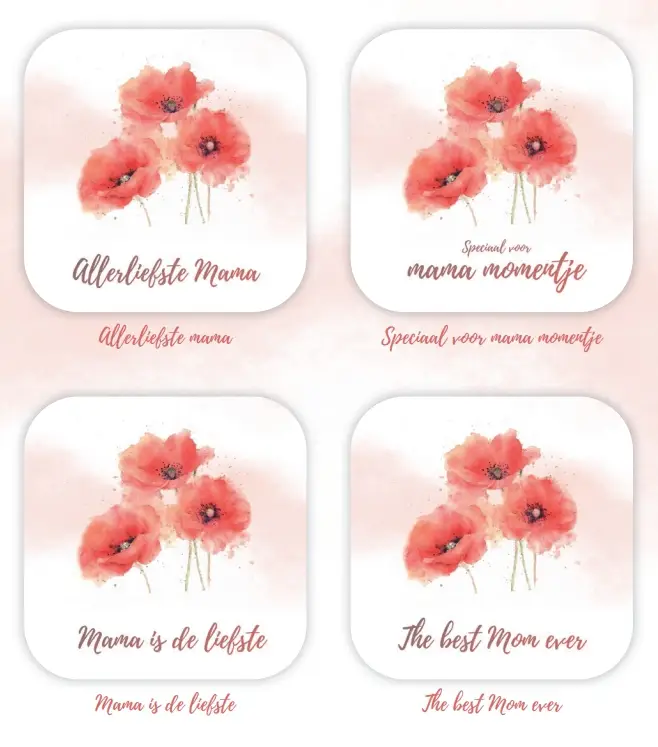 Onderzetters: Vierkant Klaproos