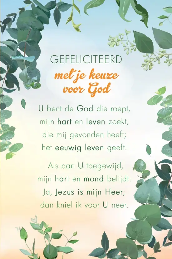 Dubbele kaart: Doop/belijdenis