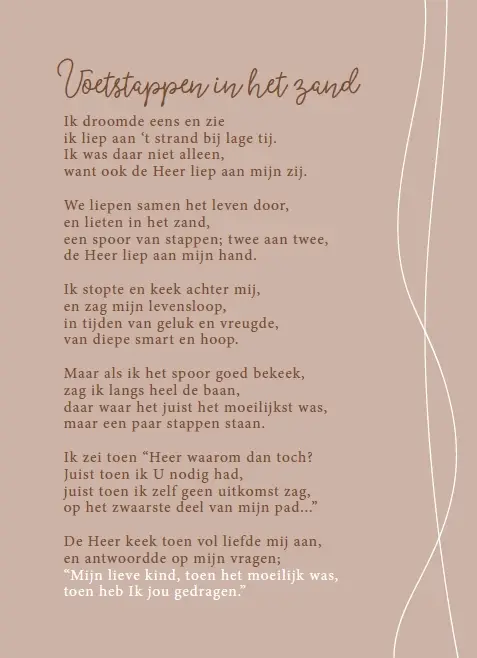 Enkele kaart: Voetstappen in het zand