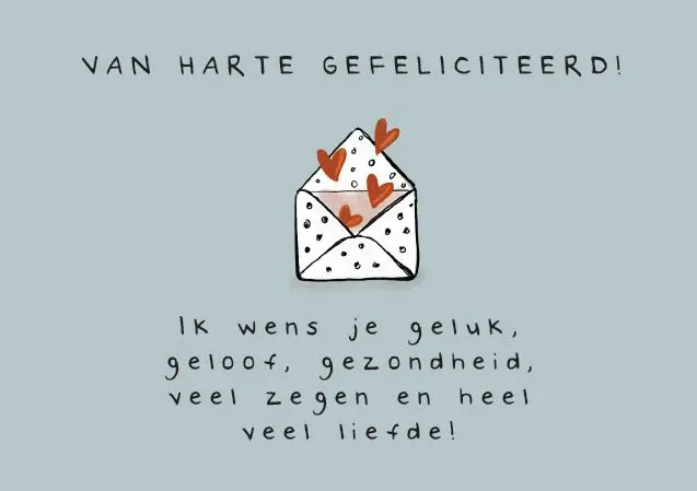 Enkele kaart: Gefeliciteerd