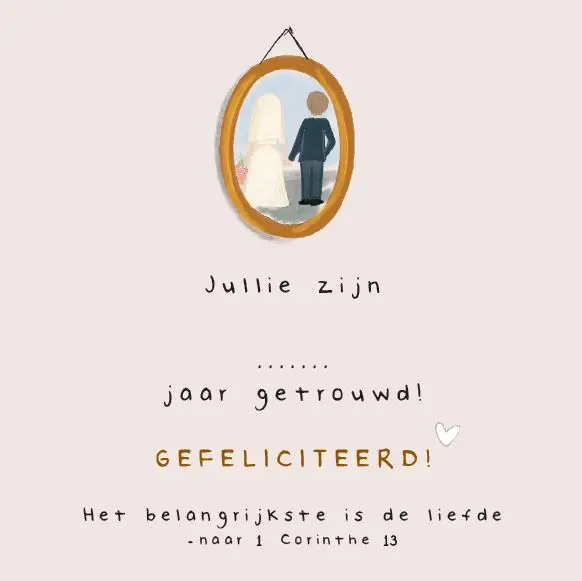 Enkele kaart: Huwelijksjubileum