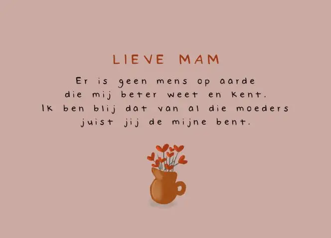 Enkele kaart: Lieve mam