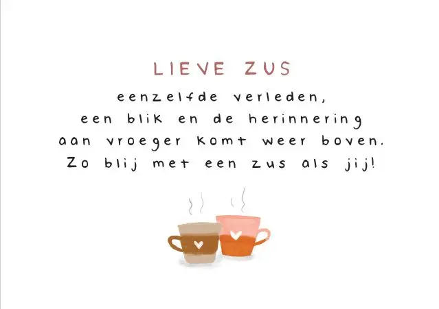 Enkele kaart: Lieve zus