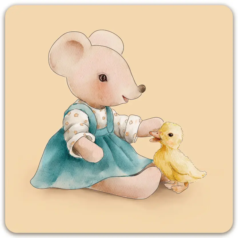 Kaart: Square Blanco muis met eend