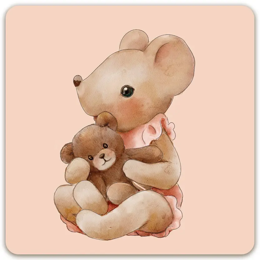 Kaart: Square Blanco muis met beer