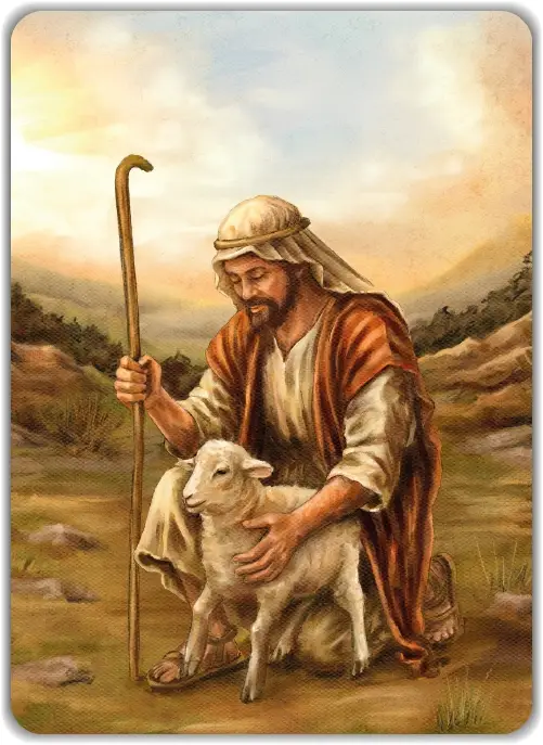 Kaart: Herder met schaapje