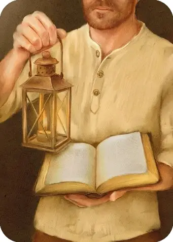 Kaartje A7 Man met lantaarn