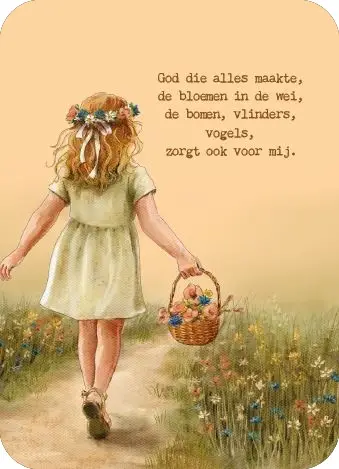 Kaartje A7 God die alles (meisje)