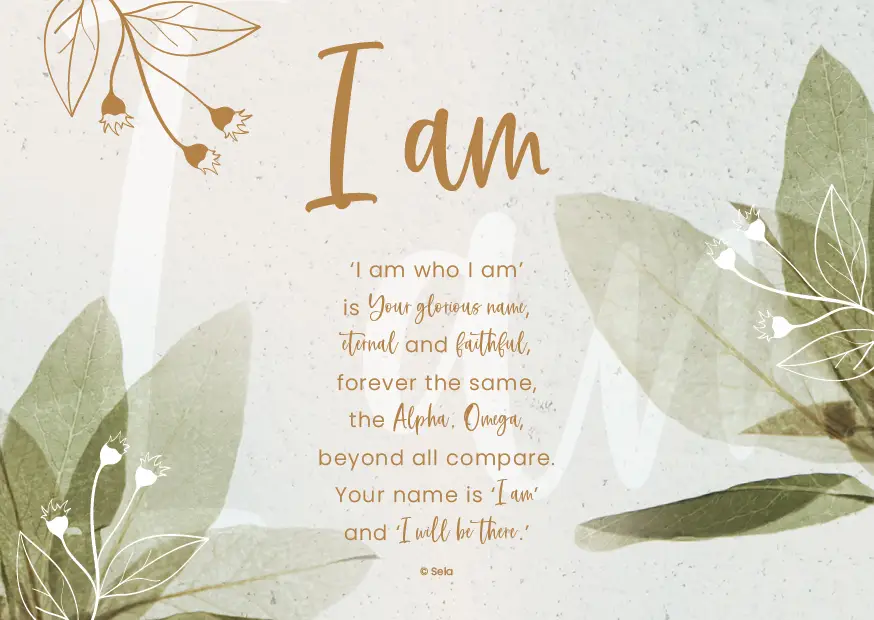 Enkele kaart: I am who I am