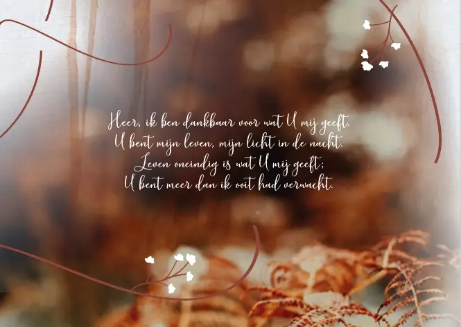 Enkele kaart: Heer ik ben dankbaar