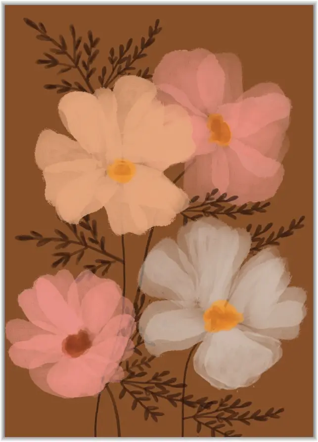 Kaart: A7 Bloem (Blanco)