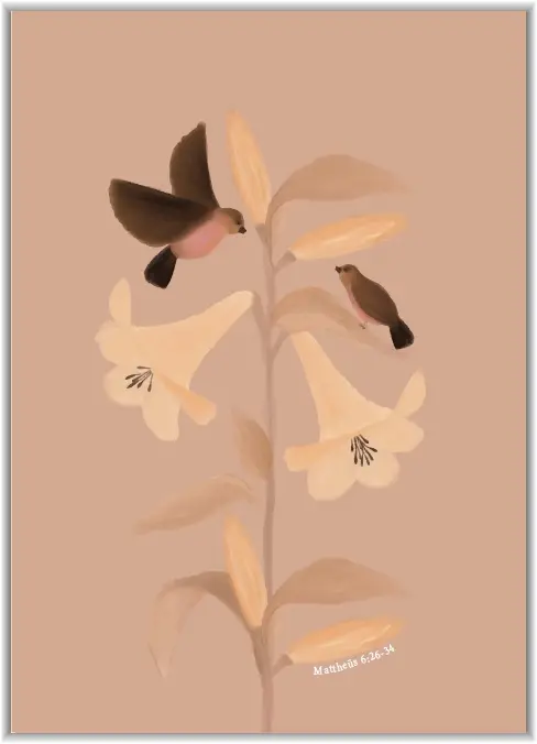 Kaart: A7 Lelies en musjes (Blanco)