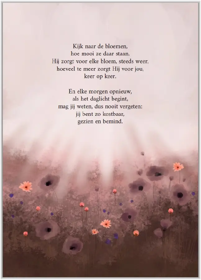 Poster A5: Kijk naar de bloemen
