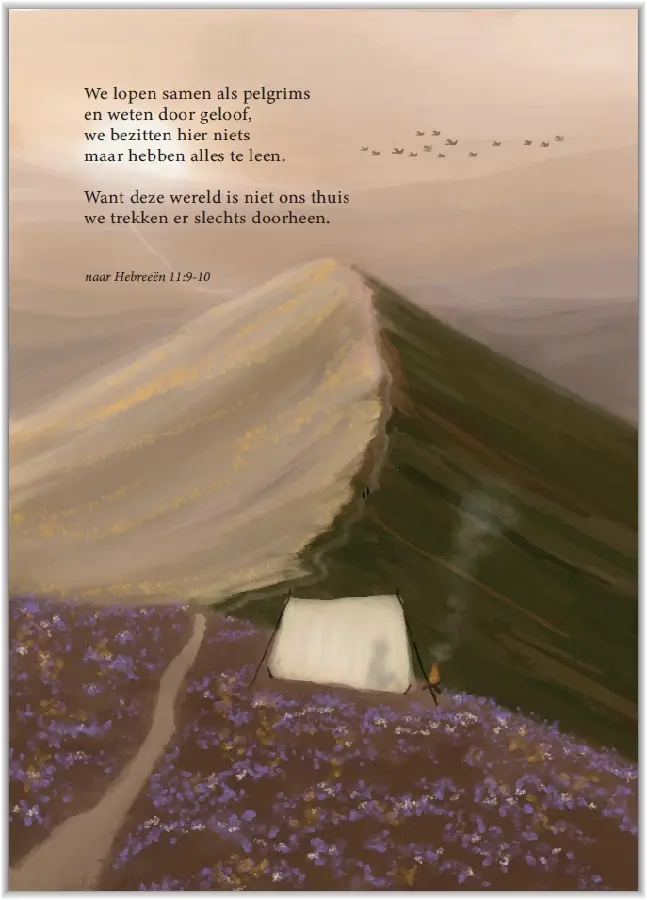 Poster A5: Wij lopen samen als Pelgrims