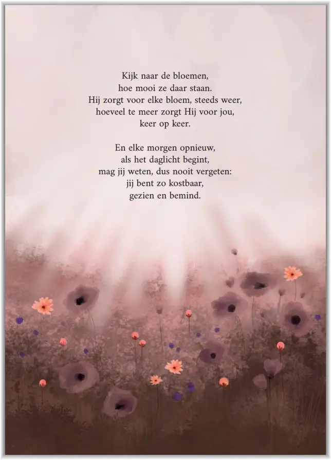 Poster: A4 Kijk naar de bloemen