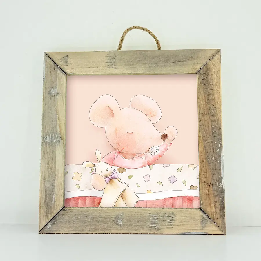 Schilderij: Square Muisje meisje