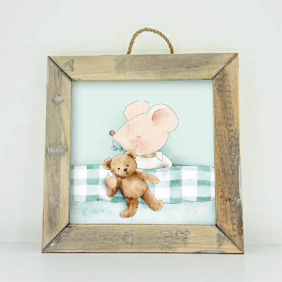 Schilderij: Square Muisje jongen