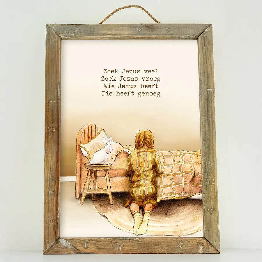 Schilderij: Zoek Jezus veel (meisje)