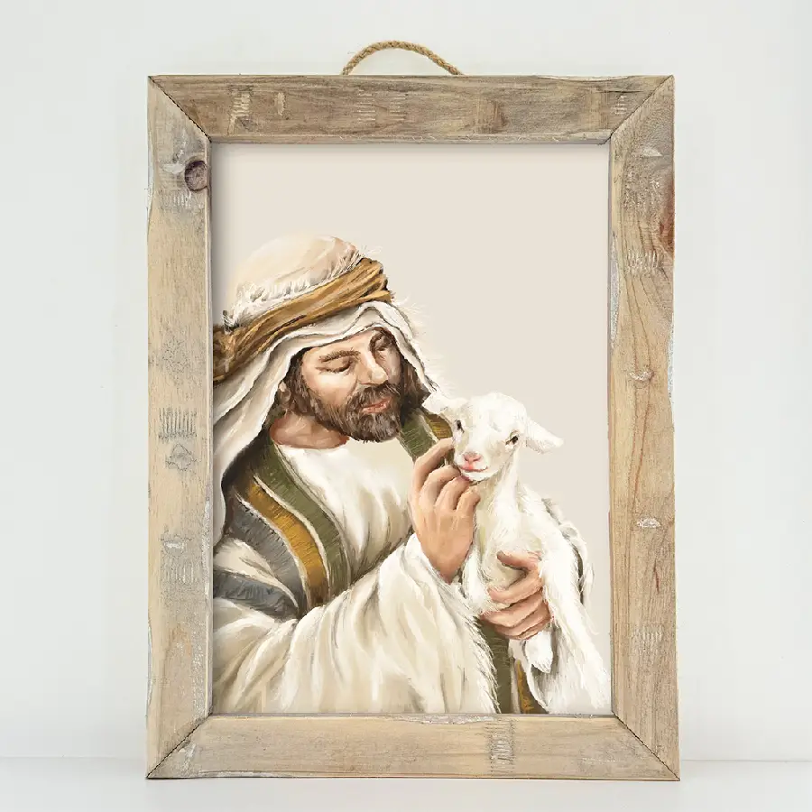 Schilderij: A3 Herder met schaapje