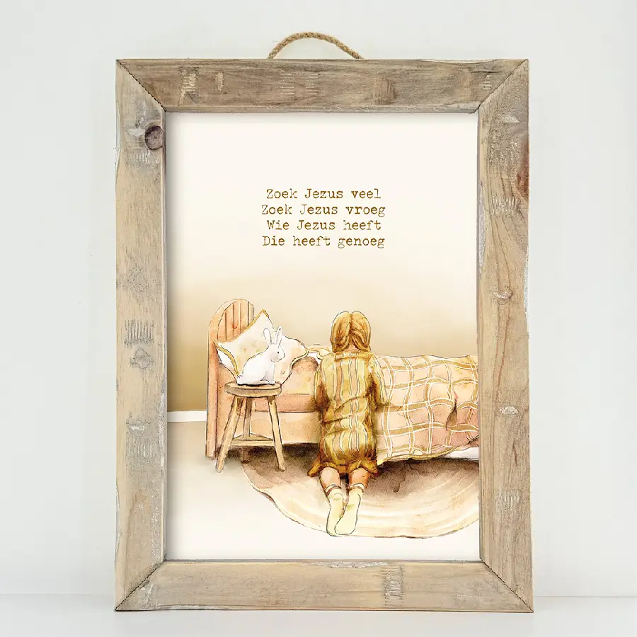 Schilderij: A3 Zoek Jezus veel (meisje)