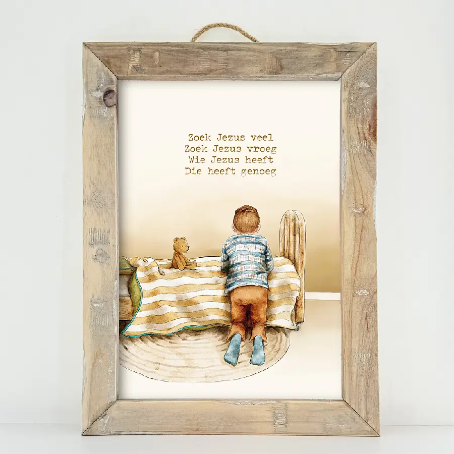 Schilderij: A3 Zoek Jezus veel (jongen)