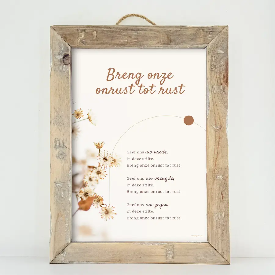 Schilderij A3: Breng onze onrust tot rus