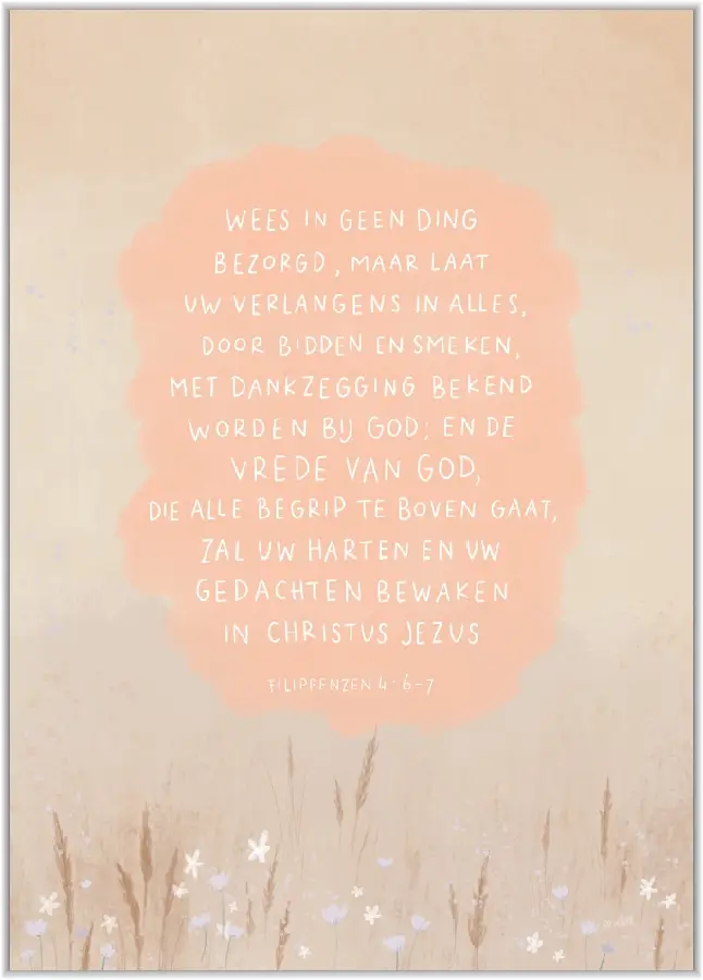 Poster A4: Wees in geen ding bezorgd