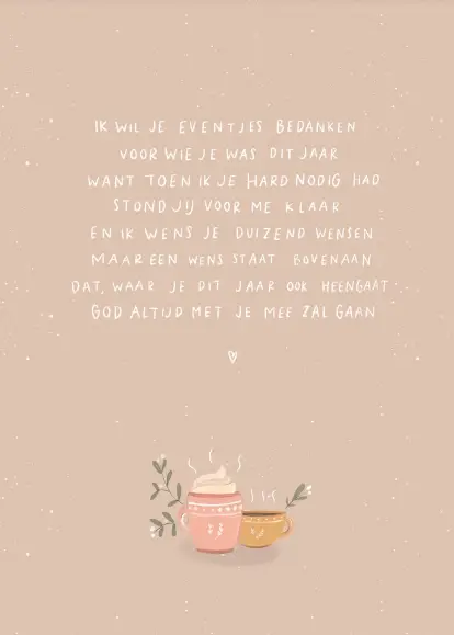 Enkele kaart:Ik wil je eventjes bedanken