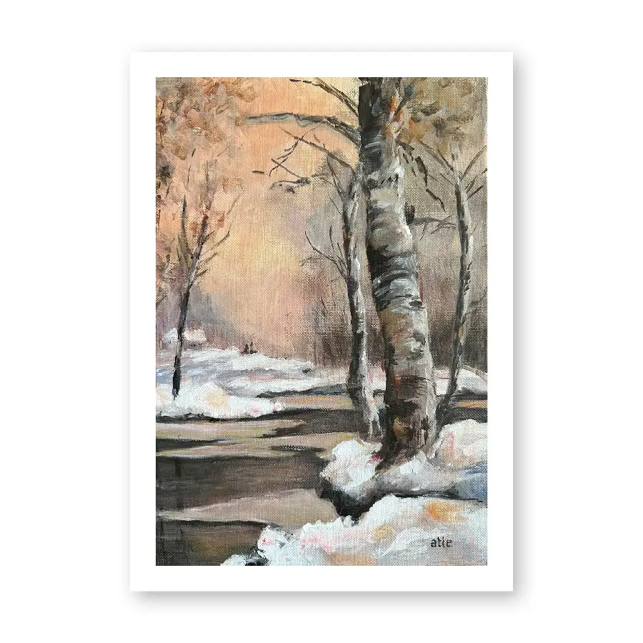 Enkele kaart: Blanco - Bomen/ijs